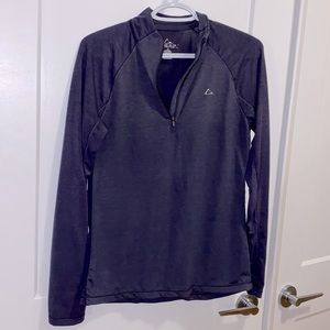 Athletic style pull over long sleeve shirt